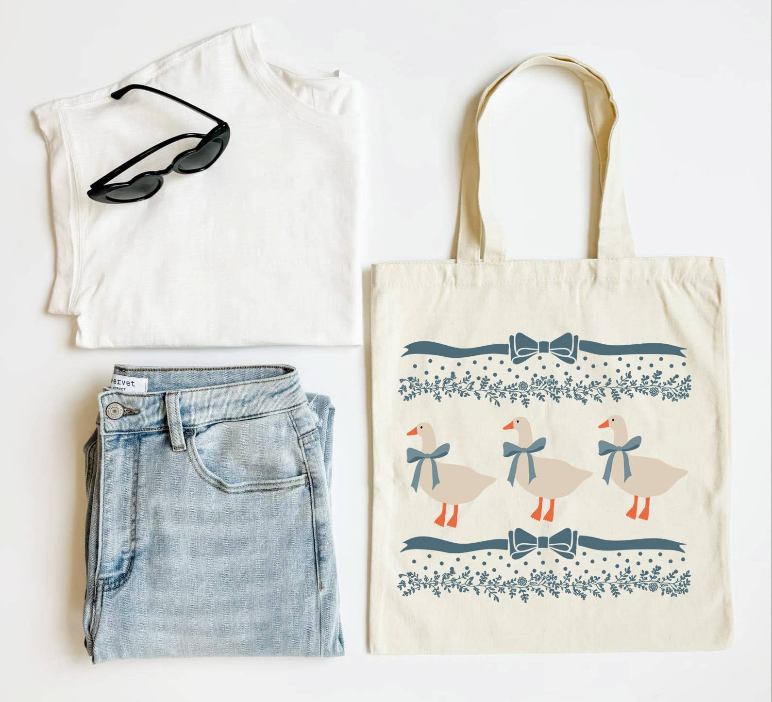 Vintage Goose Tote Bag Coquette Cottagecore Aesthetic