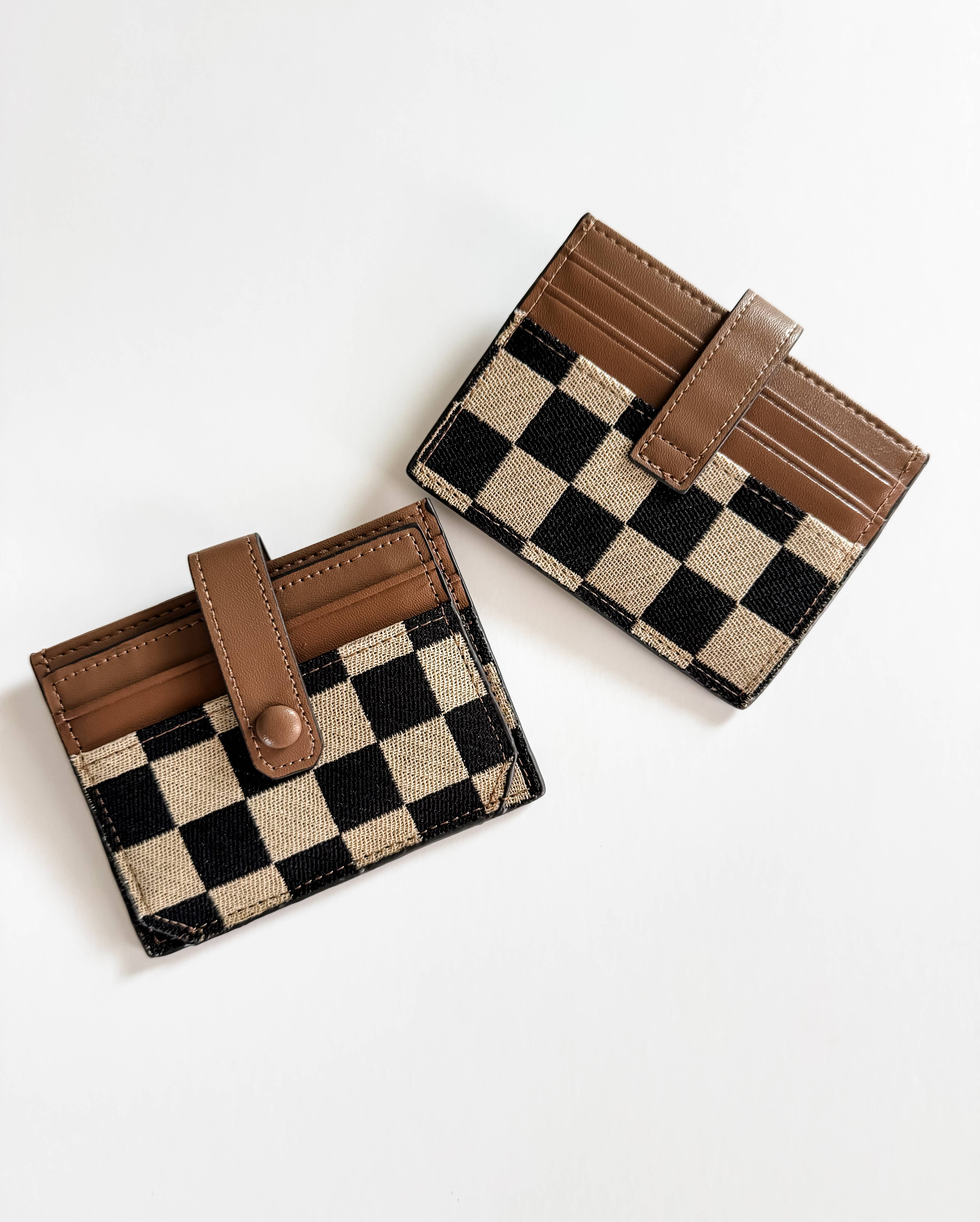 Checkered Crossbody Fanny Pack | Slim Card Holder | Wallet