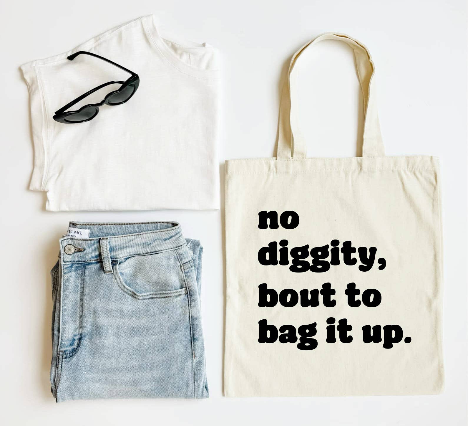 No Diggity Tote Bag Funny 90s Hip Hop Bag It Up Tote