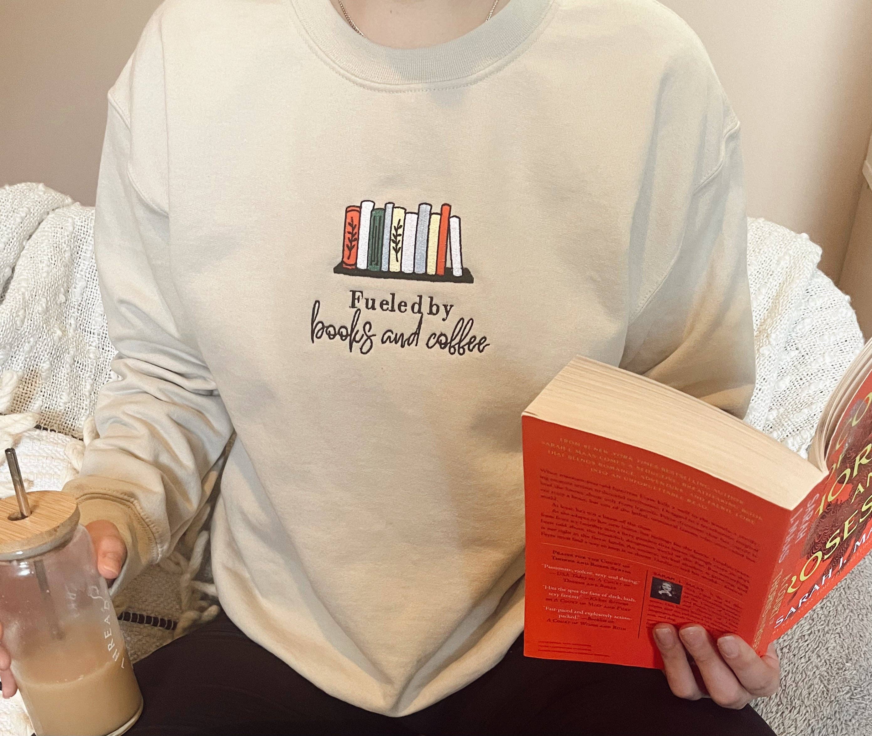 Fueled By Books and coffee Crewneck